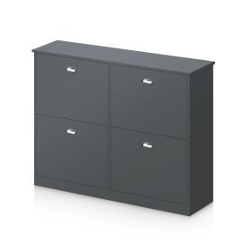 Shoe Cabinet,Hidden Slim Narrow Shoe Rack Cabinet with 4 Drawers for Entryway, Foyer,Hallway,Bedroom,Original Wood Color, (GRAY)