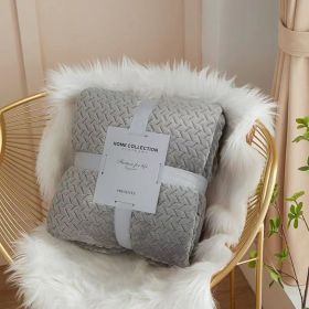 Solid Color Flannel Wheat Grain Blanket Children's Blankets (Option: Silver Gray-120x200cm)