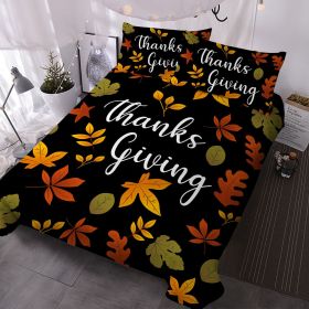 3Pcs Vintage Autumn Bedding Sets Maple Leaf Duvet Cover Sets Thanks Giving Quilt Cover Set (size: Queen)