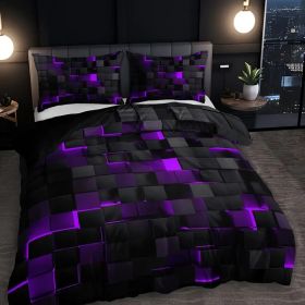 Abstract Grid Series Quilt Cover Digital Printing Bedding (Option: 2 Style-200 X230 Three Pieces)